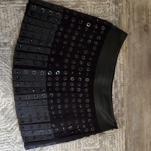 Black Silk Belstaff Pleated Skirt - Size 44